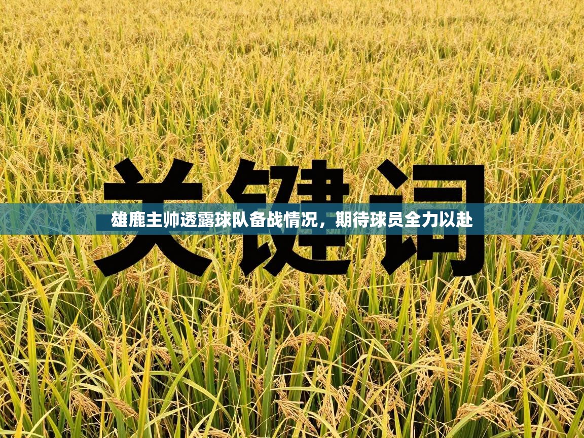 雄鹿主帅透露球队备战情况，期待球员全力以赴